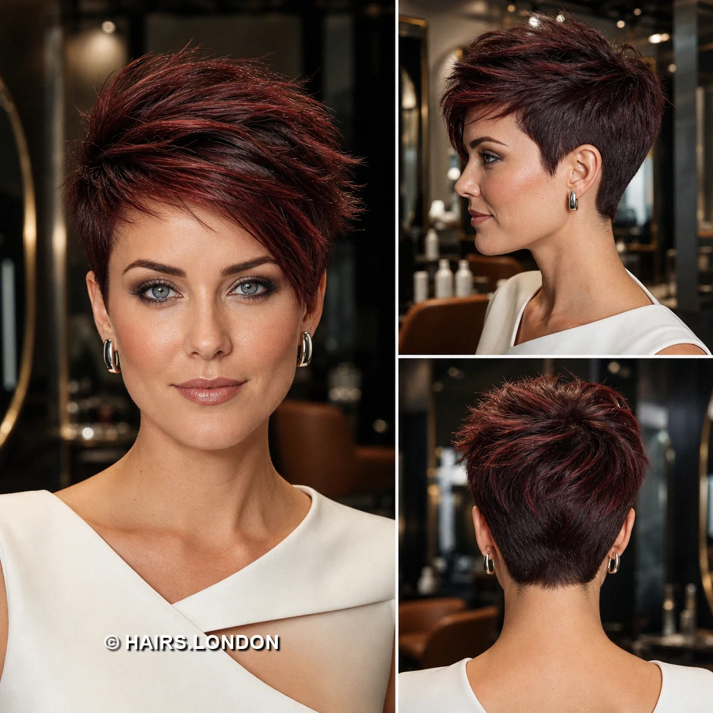 19 Burgundy Pixie Haircuts with Swept Fringes and Textured Crowns Burgundy Fine Fringe