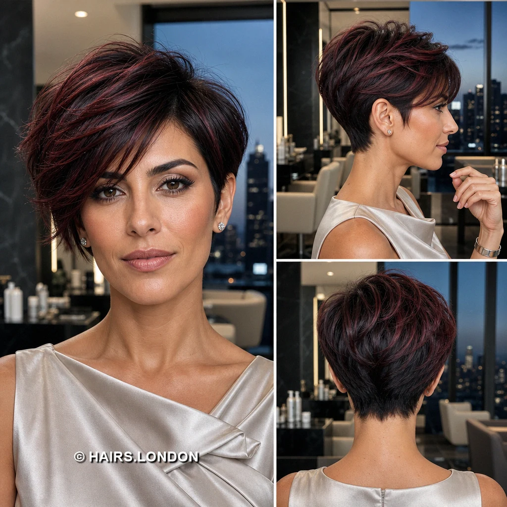 19 Burgundy Pixie Haircuts with Swept Fringes and Textured Crowns Burgundy Full Fringe