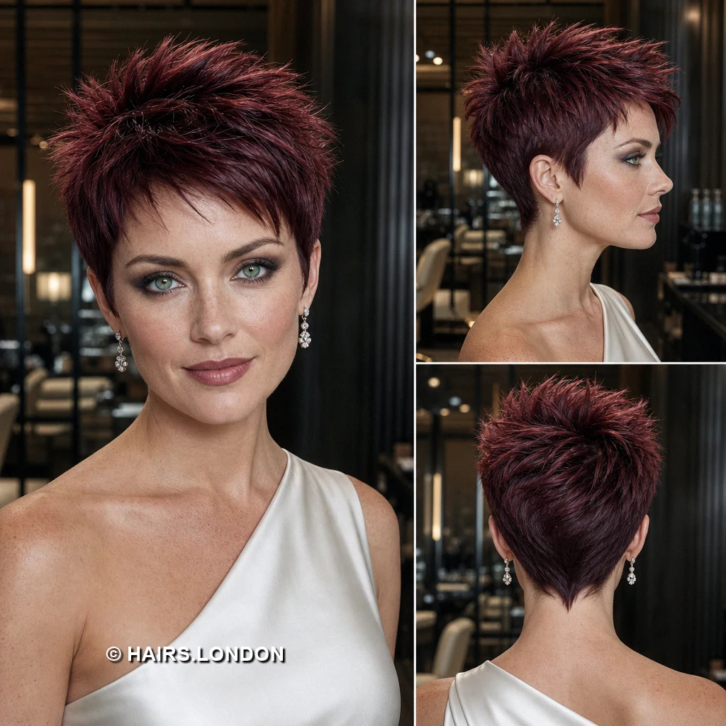 19 Burgundy Pixie Haircuts with Swept Fringes and Textured Crowns Burgundy Gentle Layers
