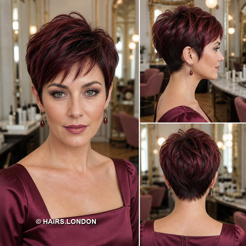 19 Burgundy Pixie Haircuts with Rich Color and Modern Texture burgundy layered pixie