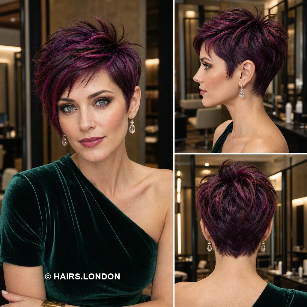 15 Burgundy Pixie Cuts with Swept Fringes and Textured Crowns Burgundy Piececut Pixie