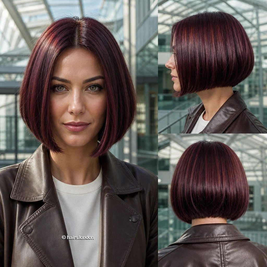 Burgundy Rounded Bob