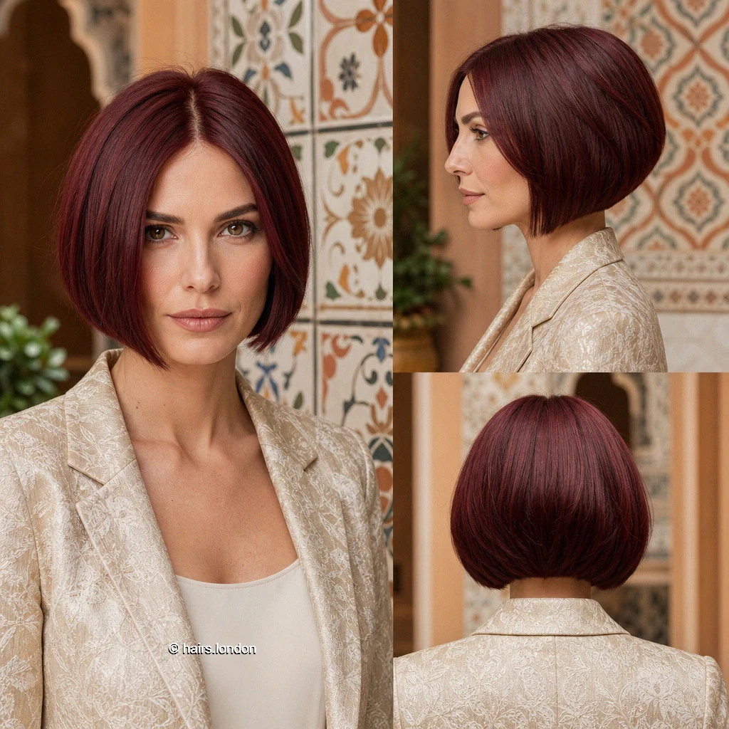 Burgundy Rounded Bob