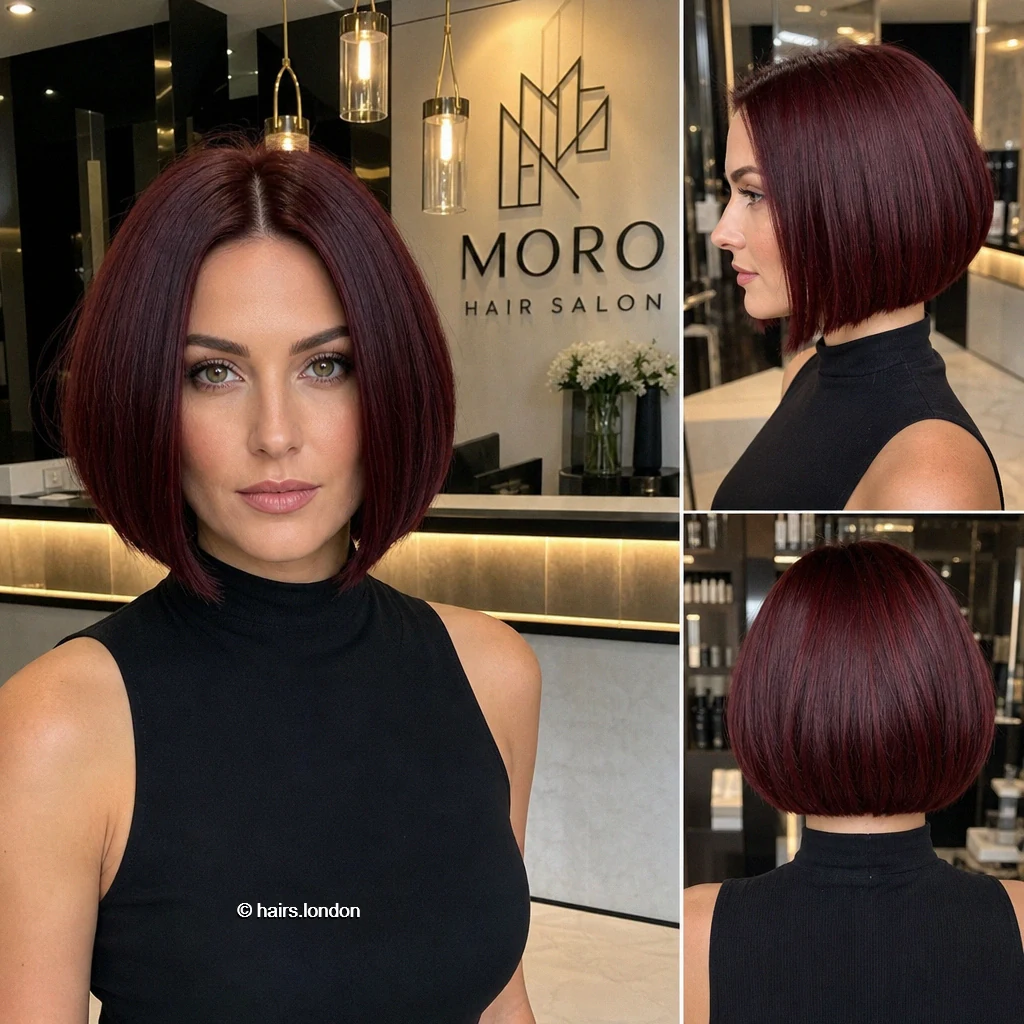 20 Red Bob Haircuts, From Sleek Chin-Length Shapes to Short Layered Cuts Burgundy Rounded Bob