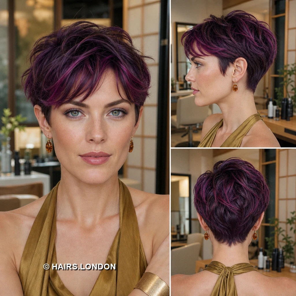 16 Burgundy Pixie Haircuts with Fringe, Texture, and Tapered Napes Burgundy Shaggy Pixie