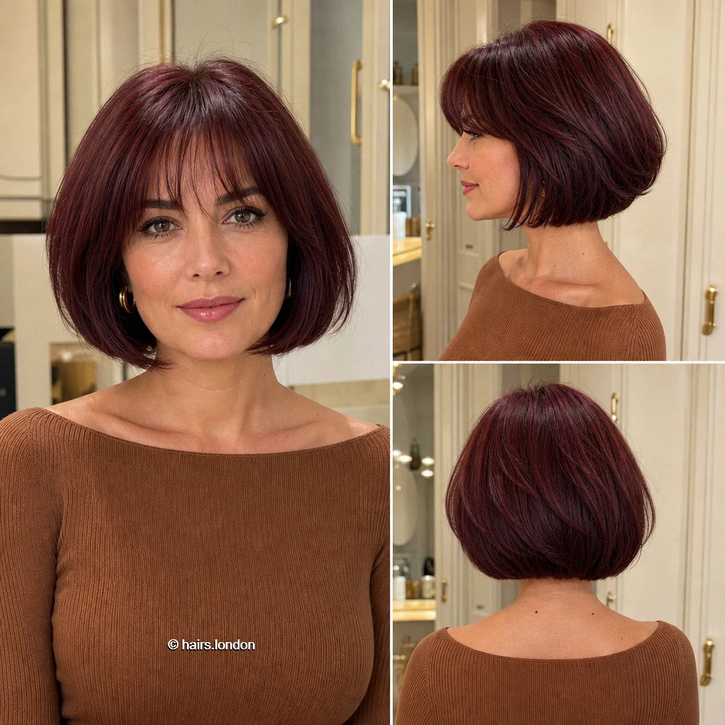 20 Red Bob Haircuts, From Rounded Copper Cuts to Textured Burgundy Styles Burgundy Sheer Bob
