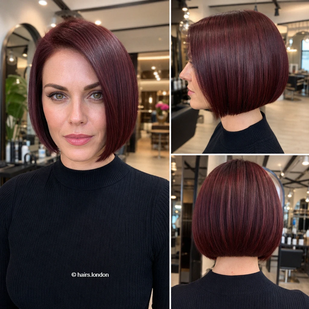 Burgundy Sleek Bob