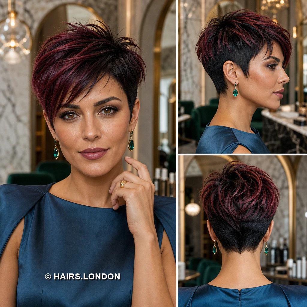 Burgundy Spiky Undercut