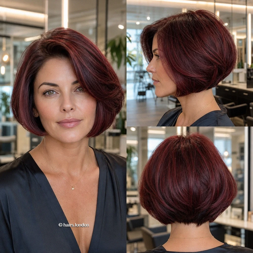 Burgundy Swept Bob