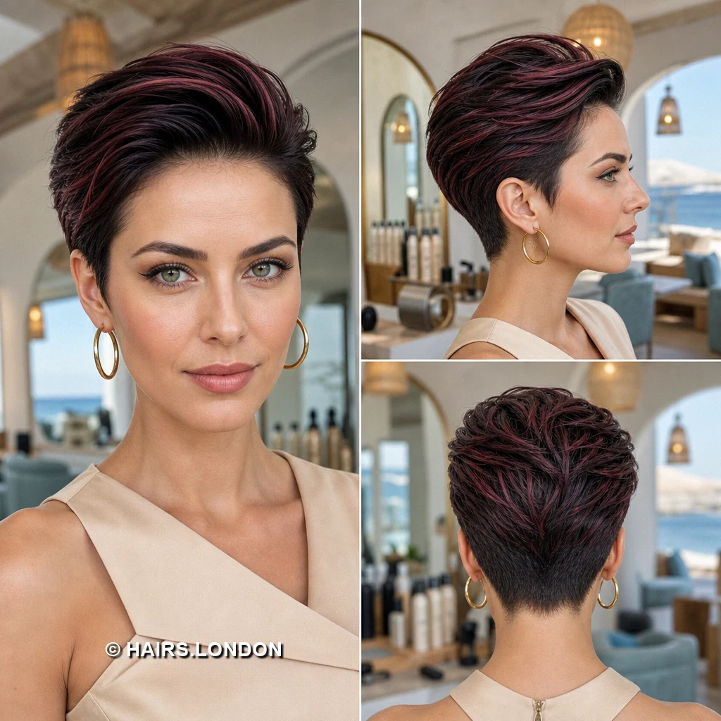 17 Burgundy Pixie Haircuts with Rich Dimension and Modern Texture burgundy swept pixie