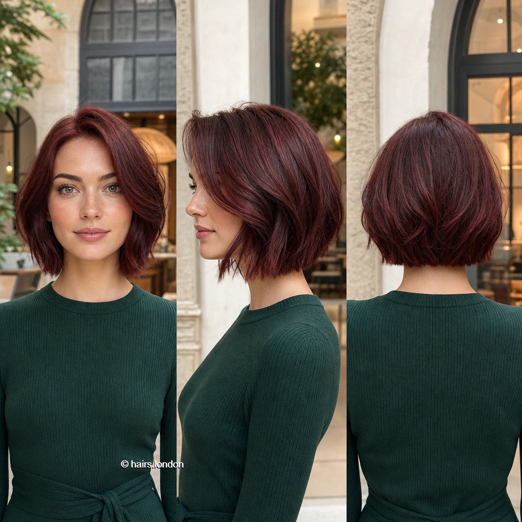 20 Red Bob Haircuts, From Polished Auburn to Textured Copper Burgundy Textured Bob