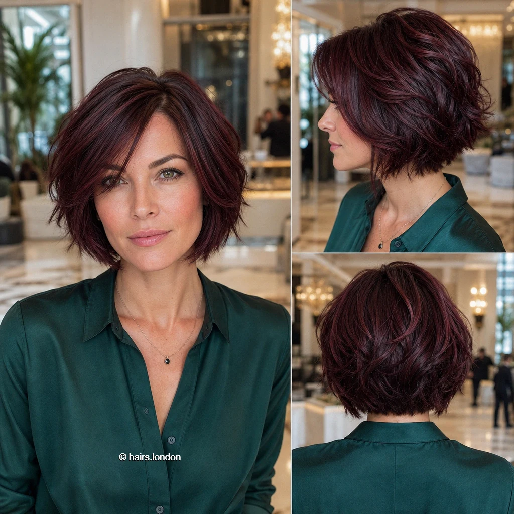 18 Red Bob Haircuts, From Tousled Copper to Sleek Burgundy Burgundy Tousled Bob
