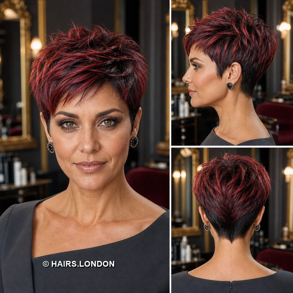 Burgundy Tousled Taper