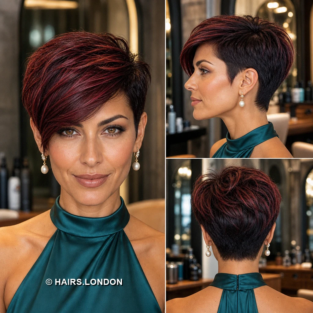 17 Burgundy Pixie Haircuts with Rich Dimension and Modern Texture burgundy undercut pixie