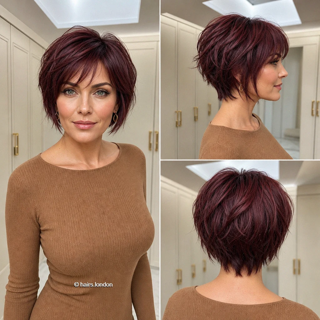 Burgundy Wispy Bob