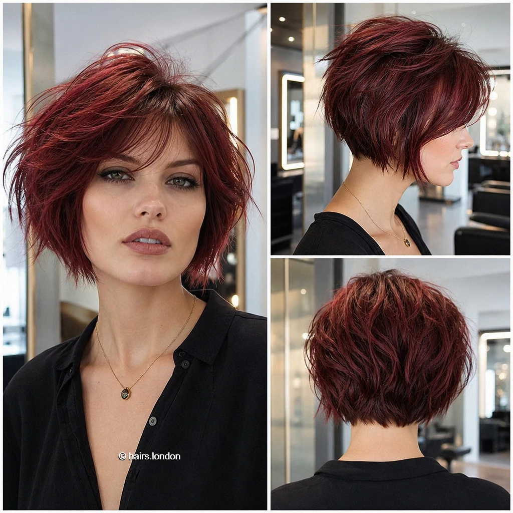 Burgundy Wispy Bob