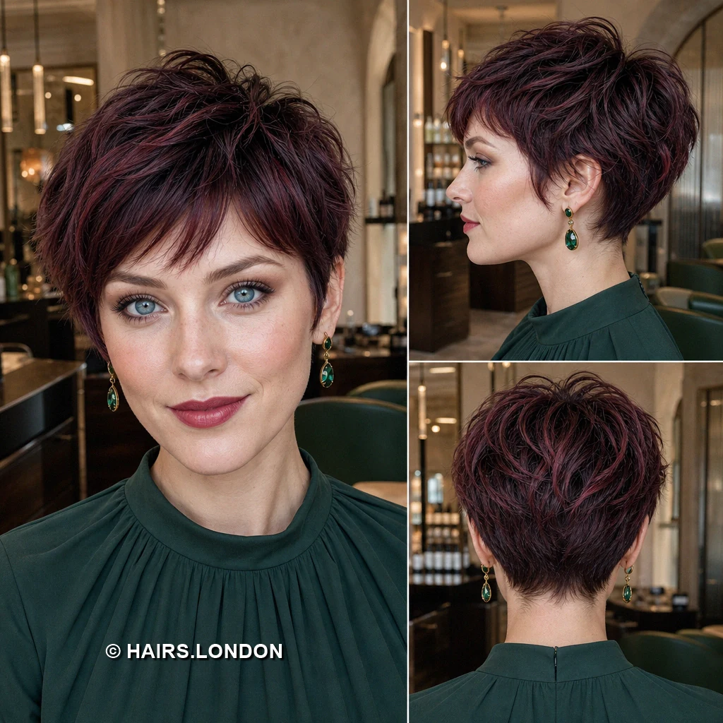 17 Burgundy Pixie Haircuts with Rich Dimension and Modern Texture burgundy wispy pixie
