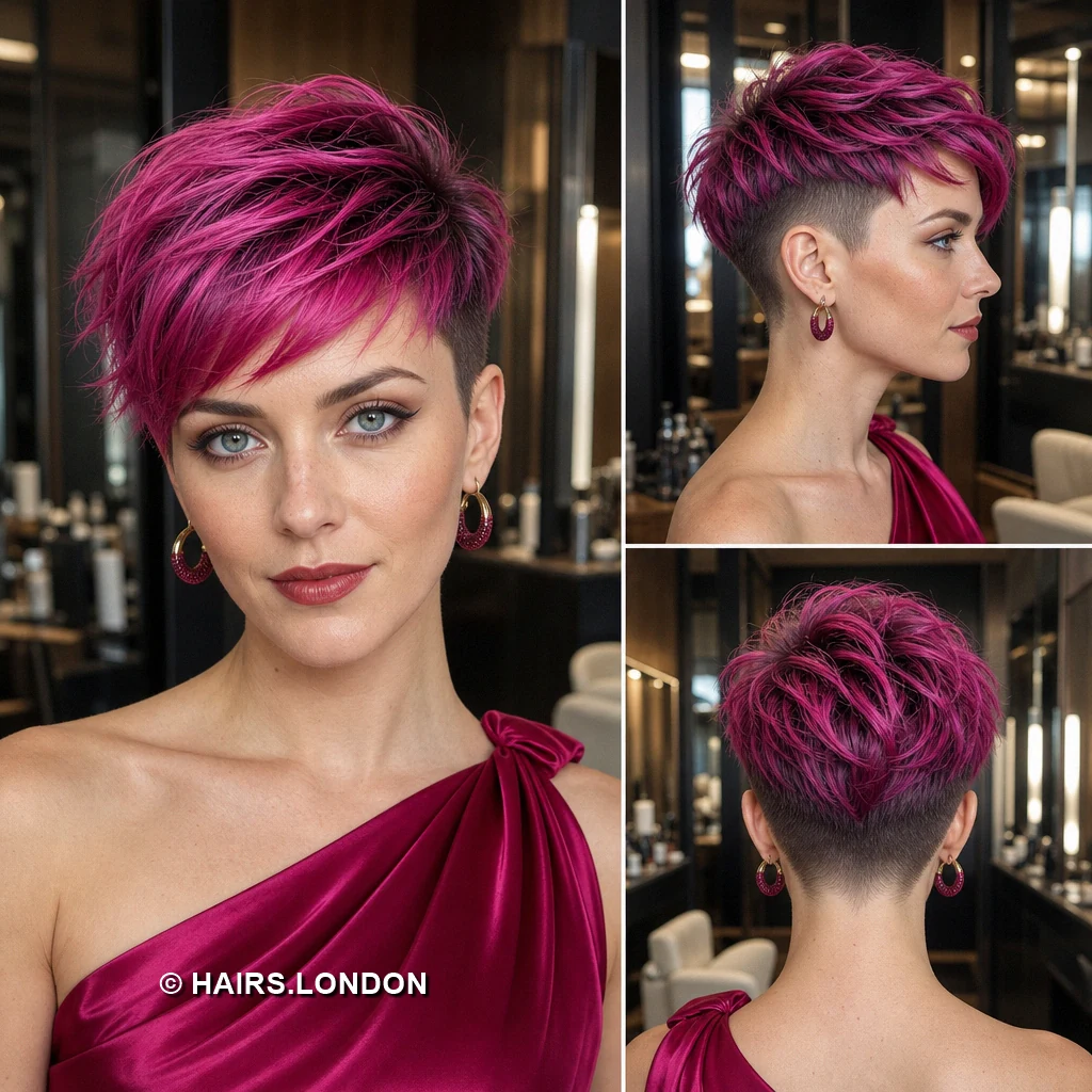 Burgundy Wispy Pixie