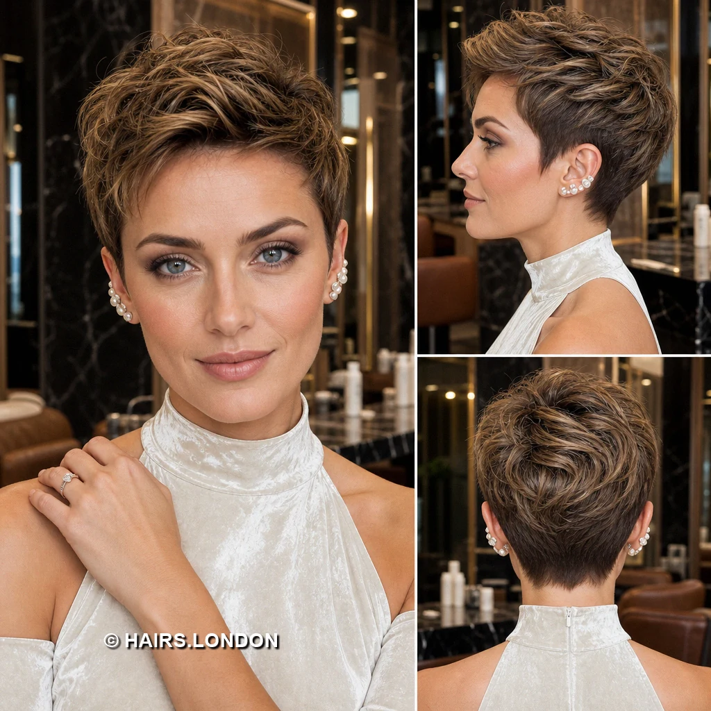 19 Highlighted Pixie Haircuts with Shape, Texture, and Lift Caramel Asymmetric Crop