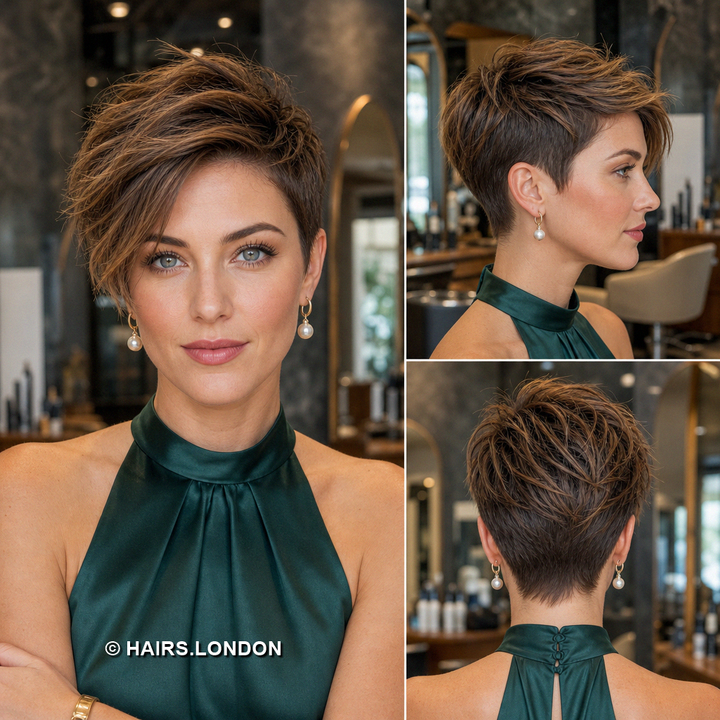 18 Highlighted Pixie Haircuts with Caramel Ribbons and Blonde Accents Caramel Asymmetrical Pixie