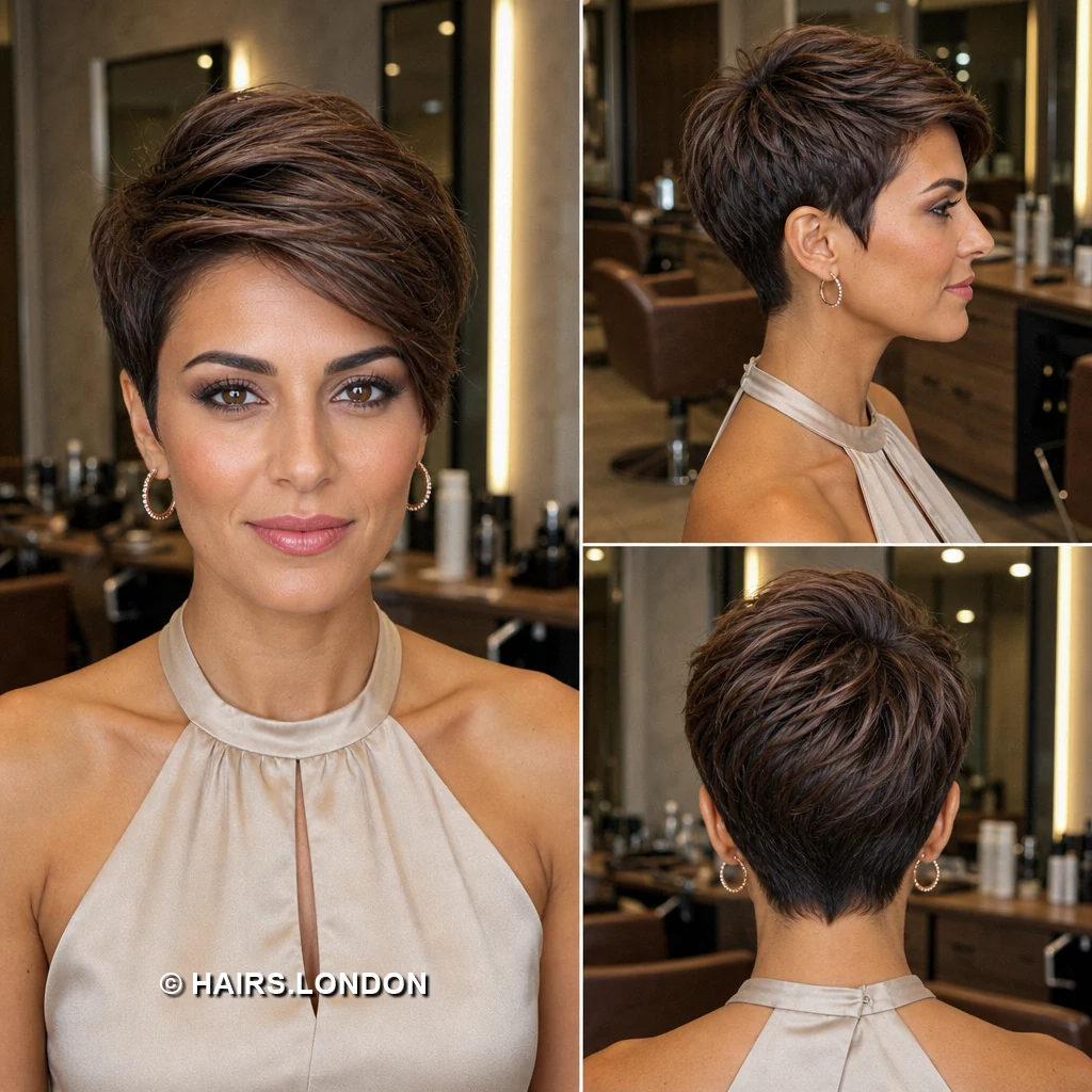 Caramel Backswept Pixie