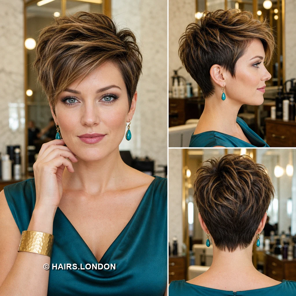 Caramel Draped Pixie