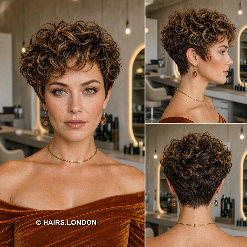 Caramel Feathercut Pixie