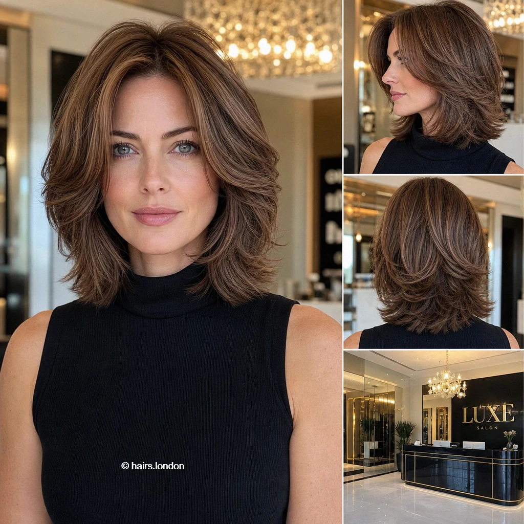 20 Rounded and Layered Bob Haircuts for a Shape That Moves Caramel Flowing Lob