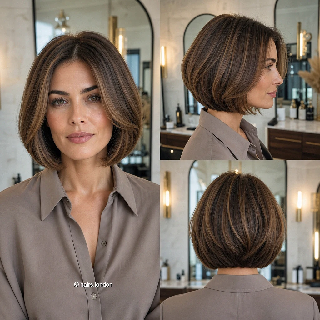 20 Rounded and Layered Bob Haircuts for a Shape That Moves Caramel Highlighted Bob