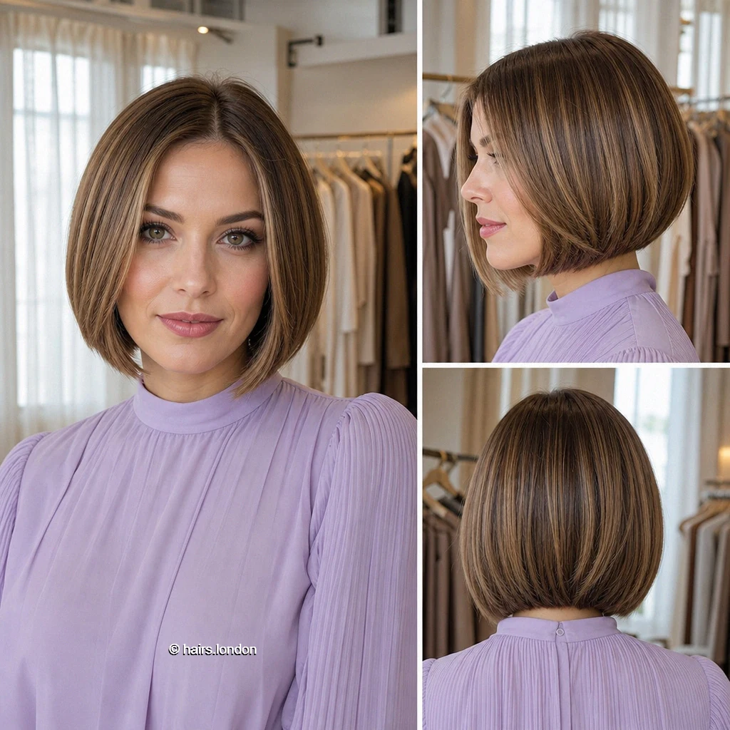 20 Bob Haircuts with Shape, Movement, and Color Inspiration Caramel Jawline Bob