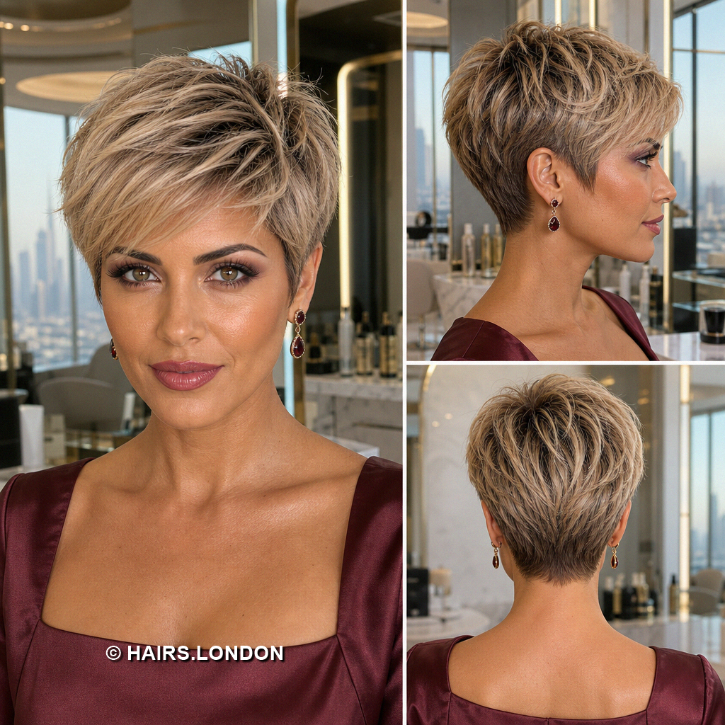19 Blonde Pixie Haircuts with Honey Highlights and Soft Texture Caramel Layered Pixie