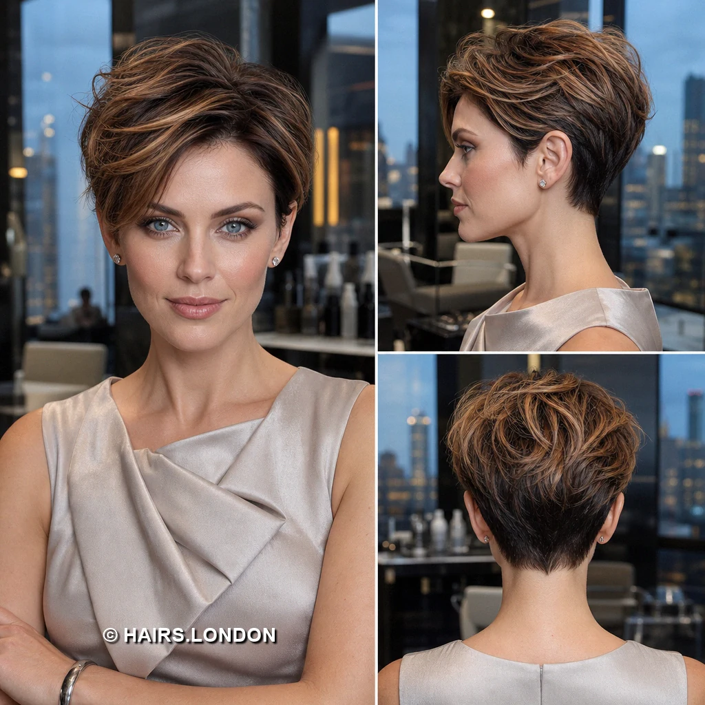 Caramel Swept Pixie