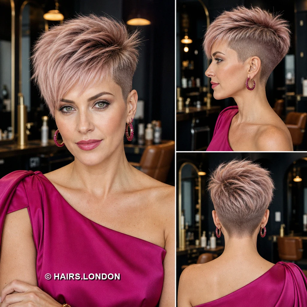14 Textured Pixie Cuts with Sweeping Fringes, Curls, and Color Caramel Swept Quiff