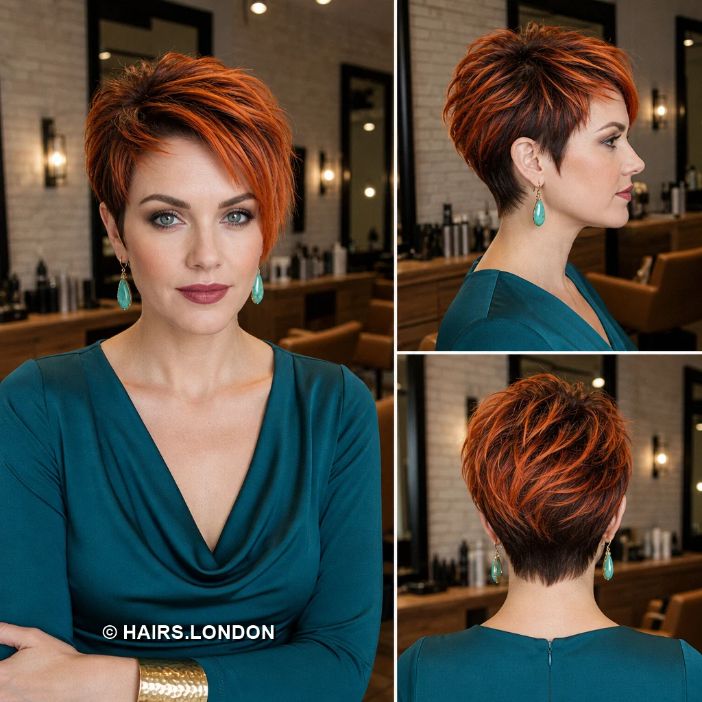 19 Copper and Brown Pixie Haircuts with Texture, Sweeps, and Curls Caramel Voluminous Pixie