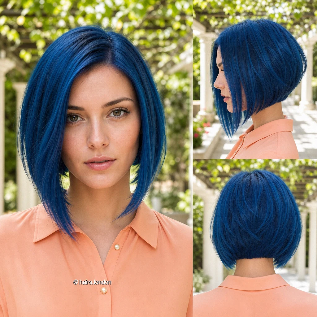 18 Blue Bob Haircuts, From Sleek Lines to Textured Layers Cerulean Aline Bob