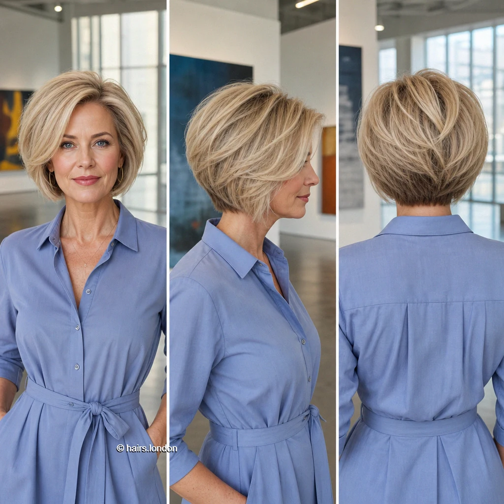 20 Blonde Bob Haircuts, from Tousled Jaw-Length Cuts to Layered Lobs Champagne Stacked Bob