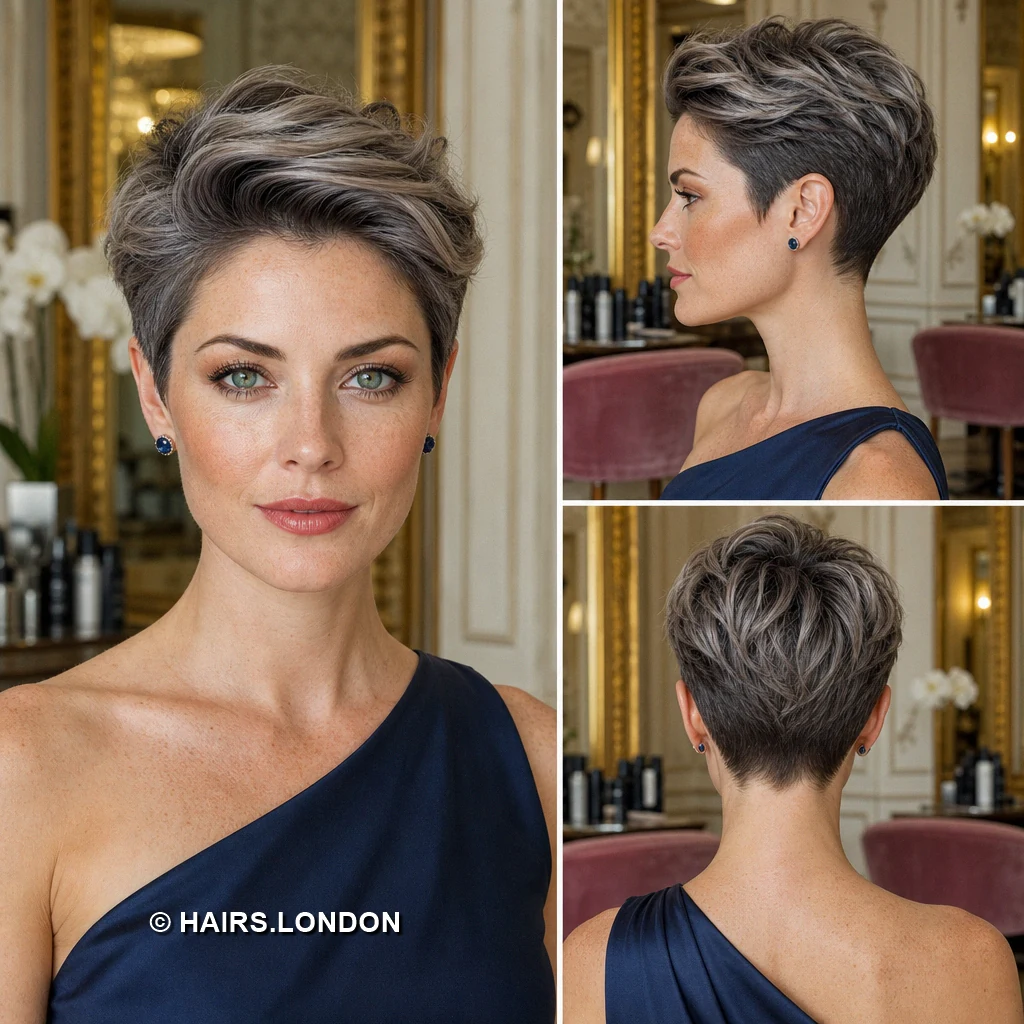 Charcoal Silver Waves