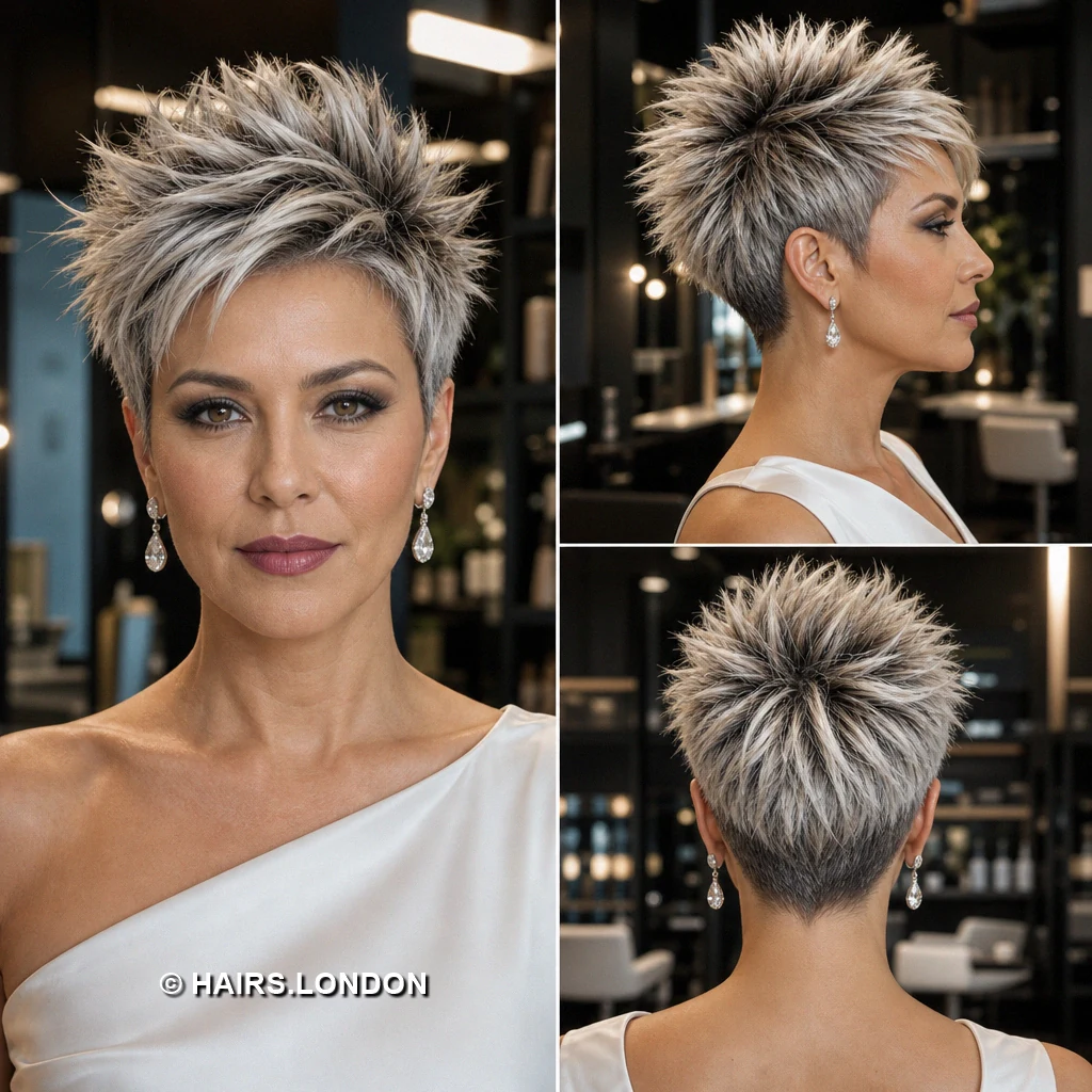 Charcoal Slanted Pixie