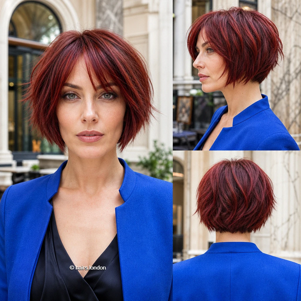 13 Red Bob Haircuts, From Sleek Graduated Shapes to Tousled Layers Cherry Choppy Fringe