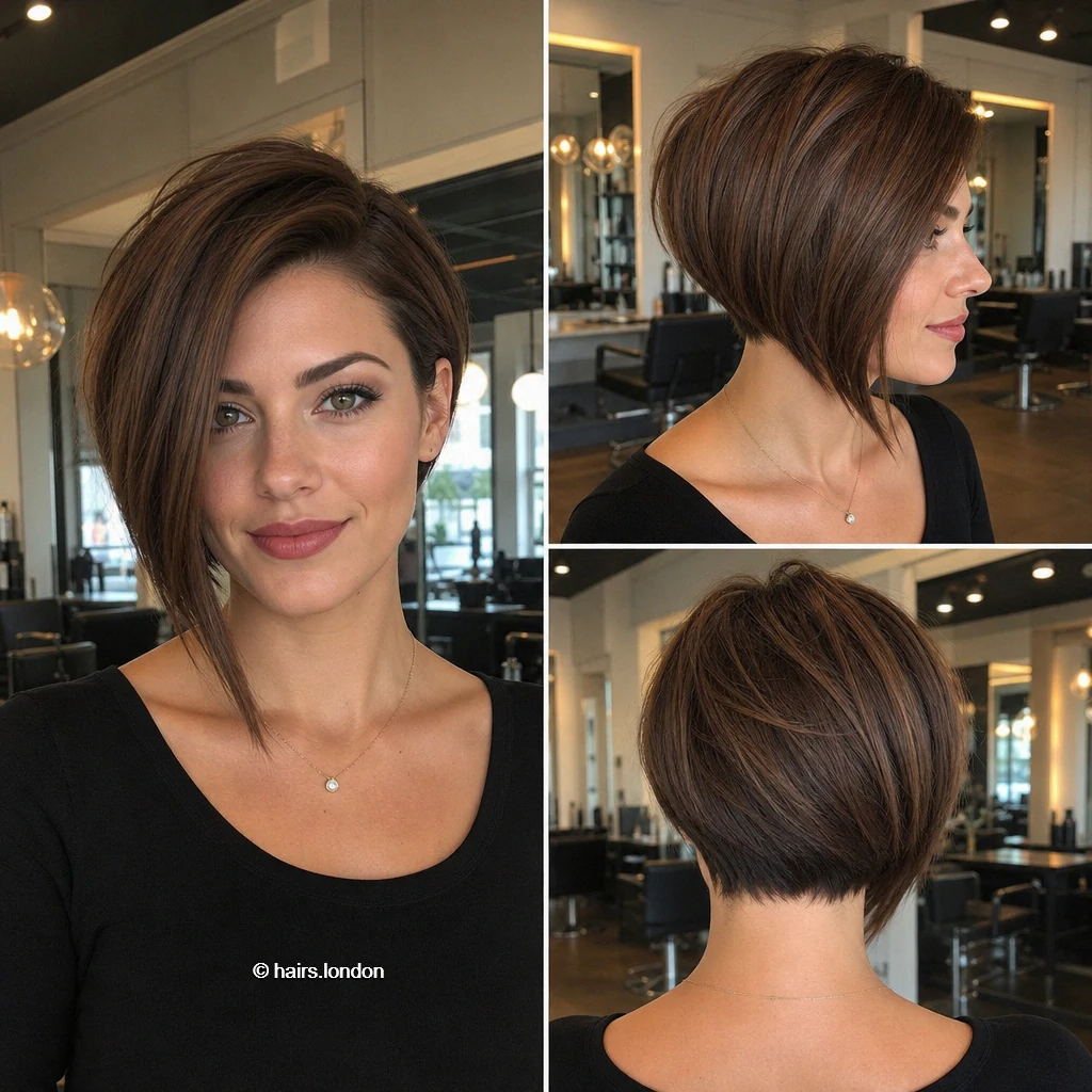 Chestnut Asymmetric Bob