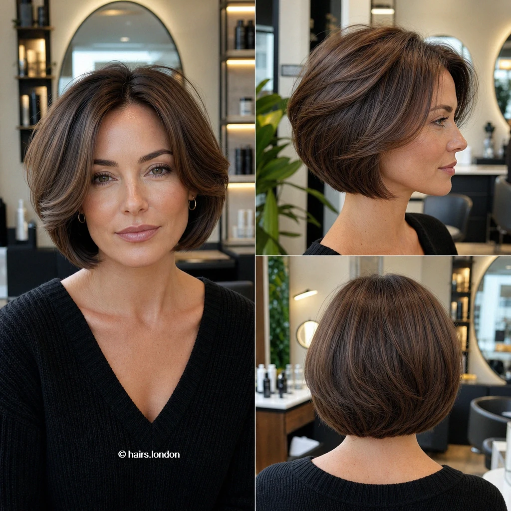 20 Bob Haircut Ideas, From Rounded Chin-Length Cuts to Layered Lobs Chestnut Compact Bob