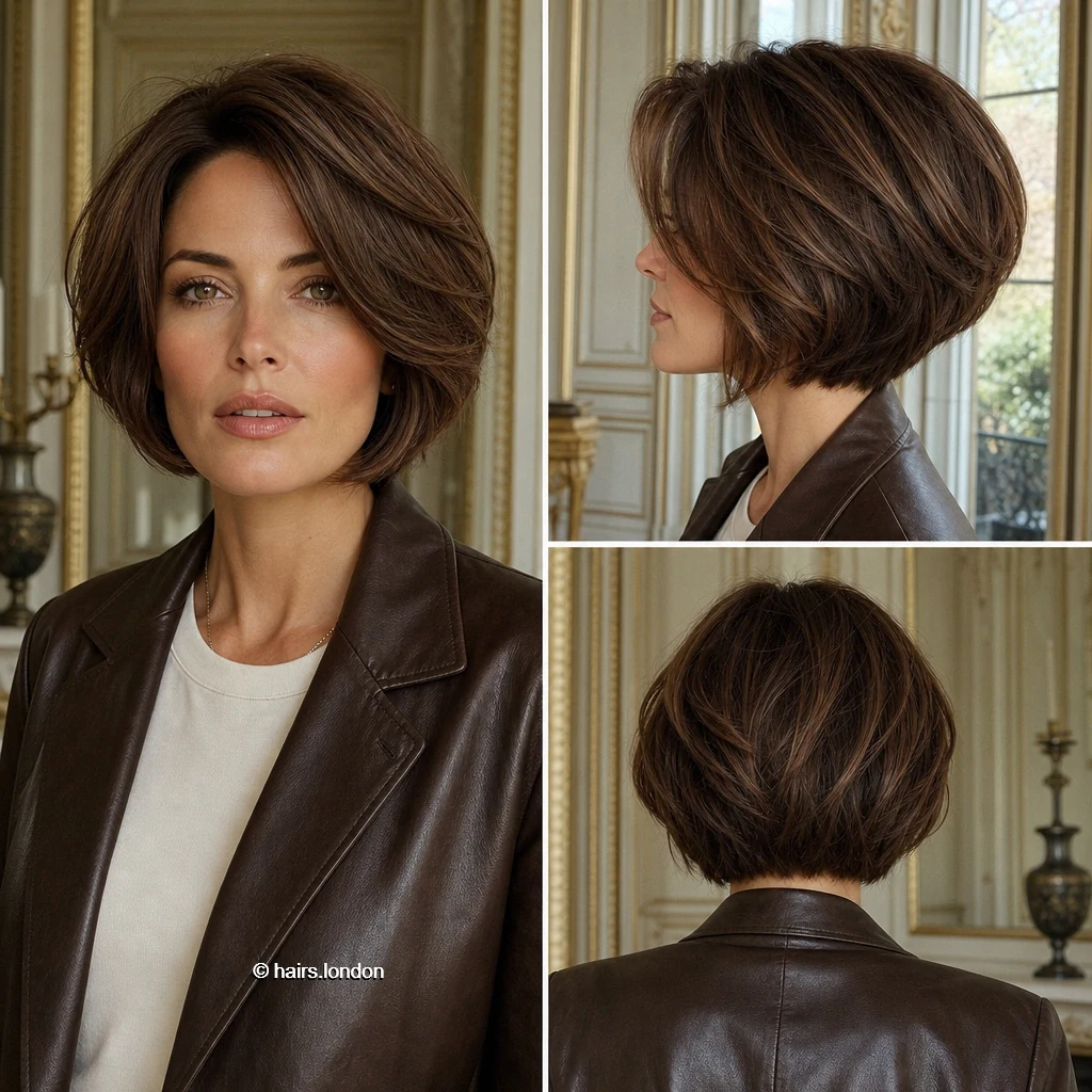 24 Bob Haircuts: From Rounded Jaw-Length Shapes to Layered Lobs Chestnut Curved Bob