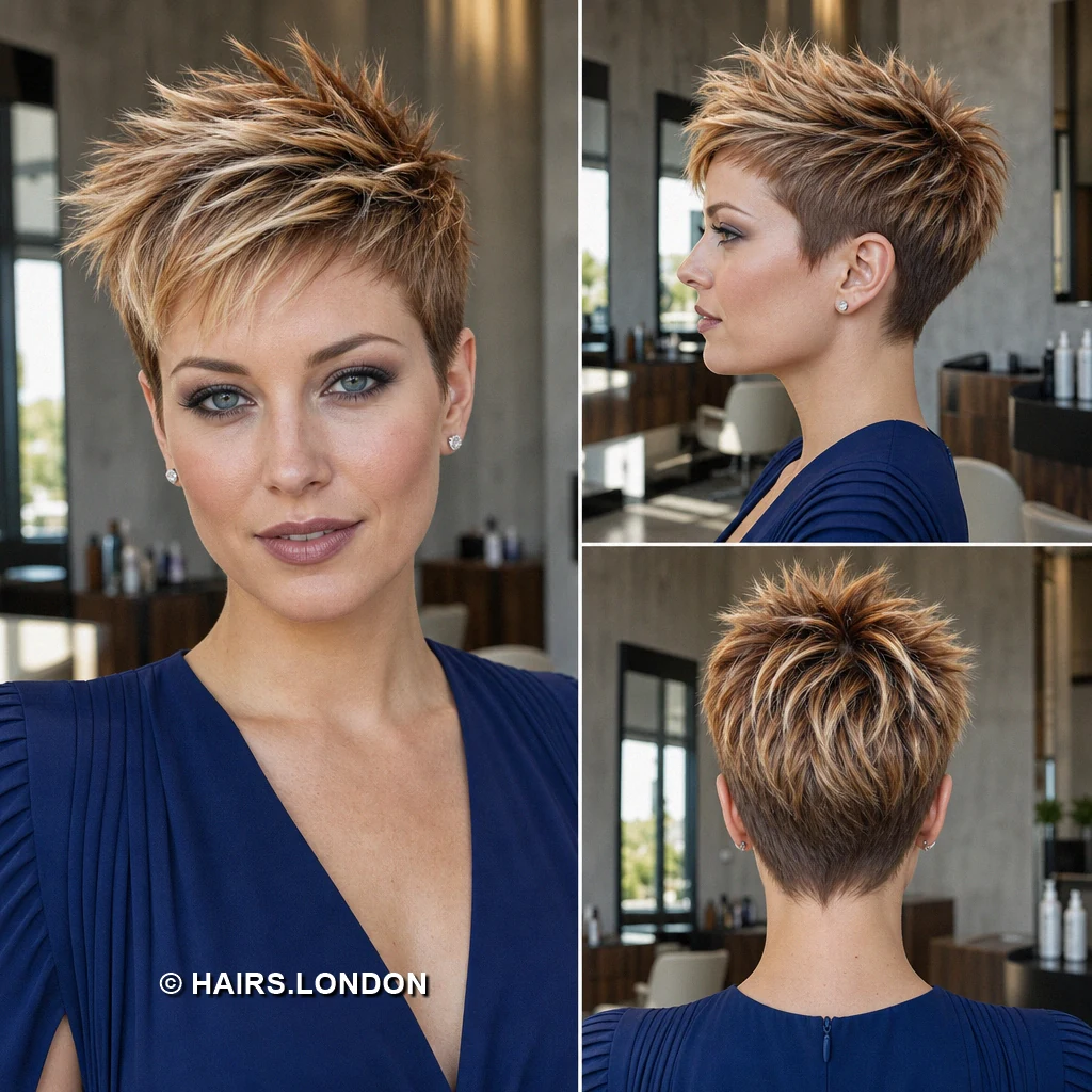 15 Textured Pixie Haircuts With Distinctive Color and Shape Chestnut Elevated Pixie