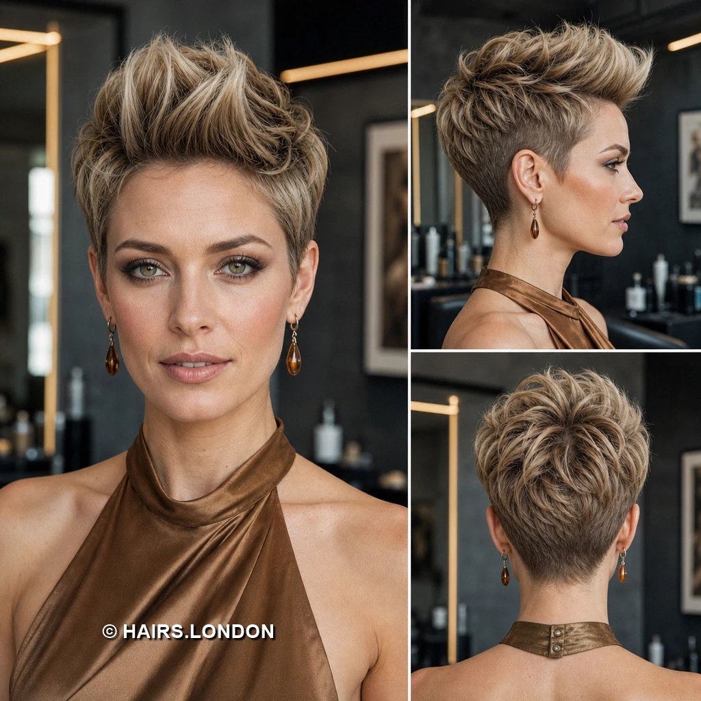 18 Textured Pixie Cuts with Swept Fringes, Lifted Crowns, and Tapered Napes Chestnut Feathered Crop