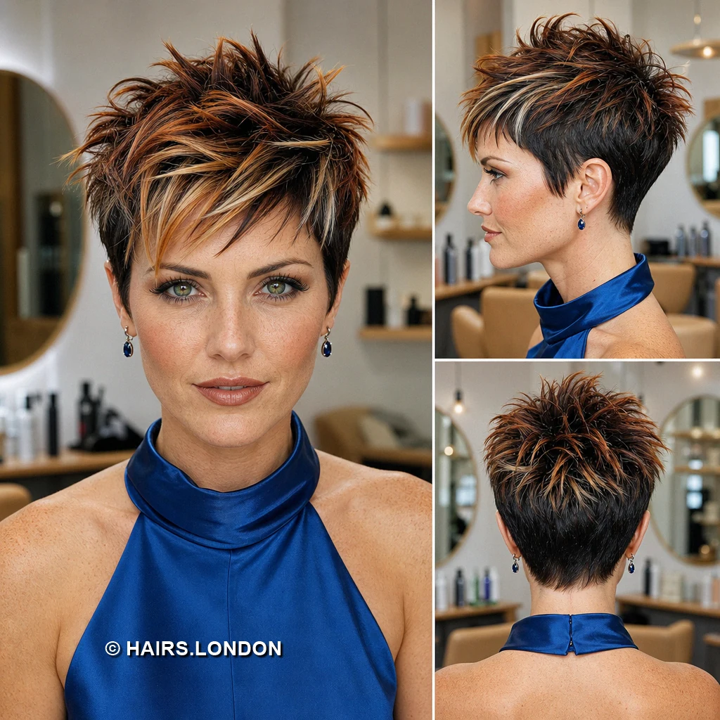 19 Copper and Brown Pixie Haircuts with Texture, Sweeps, and Curls Chestnut Feathered Pixie