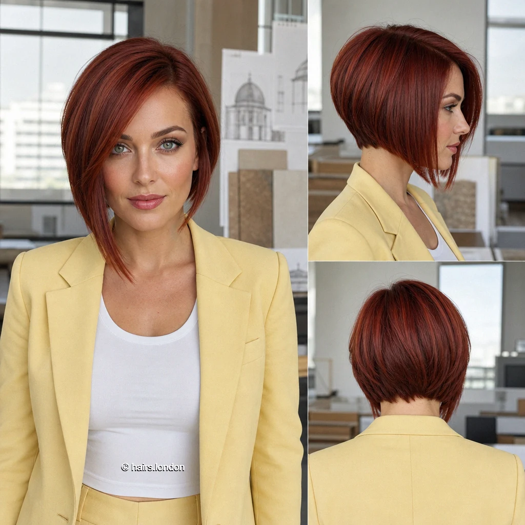 13 Red Bob Haircuts, From Sleek Graduated Shapes to Tousled Layers Chestnut Graduated Points