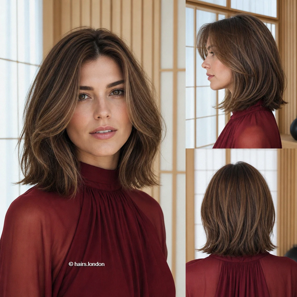 22 Brunette Bob Haircuts, from Soft Waves to Sculpted Shapes Chestnut Layered Bob