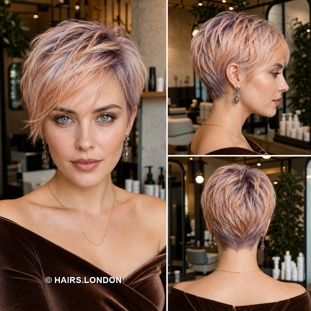 17 Textured Pixie Haircuts with Sweeping Fringes and Tapered Napes Chestnut Pricked Pixie