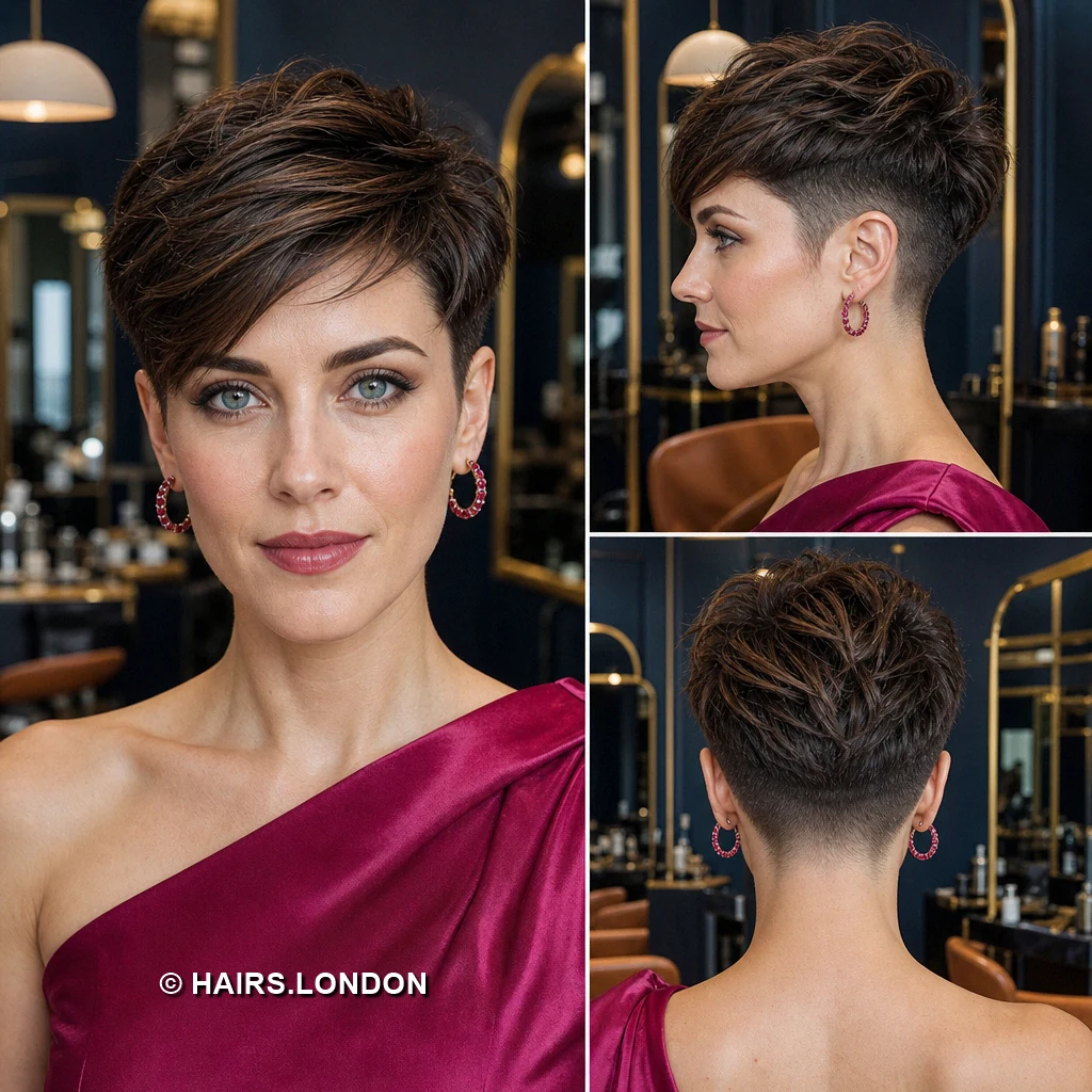 18 Short Textured Pixie Haircuts for Brunette Hair Chestnut Rounded Crop
