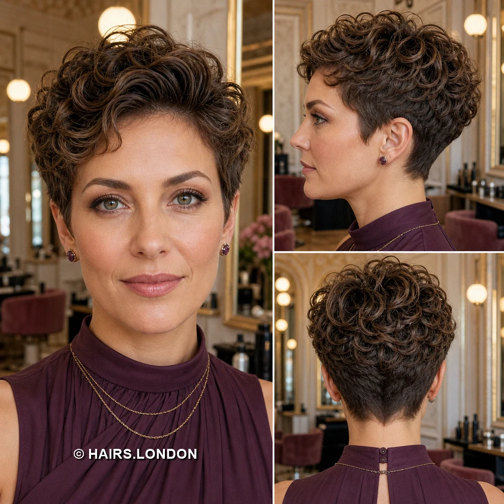 20 Textured Brown Pixie Haircuts with Fringe, Curls, and Lift Chestnut Rounded Fringe